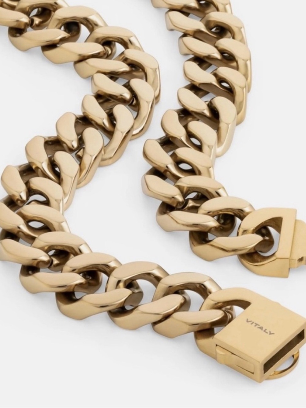 Gold-Tone Chunky Cuban Chain Necklace - Women's Statement Jewelry